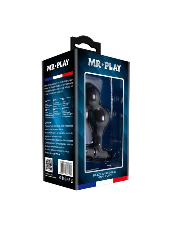 MR PLAY PLUG ANAL VIBRADOR DE SILICONA NEGRO