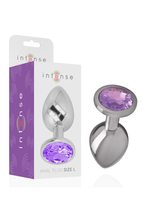 INTENSE PLUG ANAL METAL ALUMINIO CON CRISTAL VIOLETA TALLA S