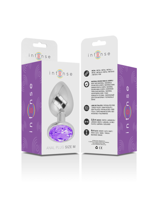 INTENSE PLUG ANAL METAL ALUMINIO CON CRISTAL VIOLETA TALLA M