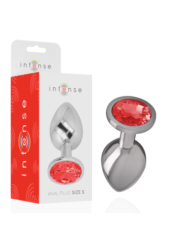 INTENSE PLUG ANAL METAL ALUMINIO CON CRISTAL ROJO TALLA S