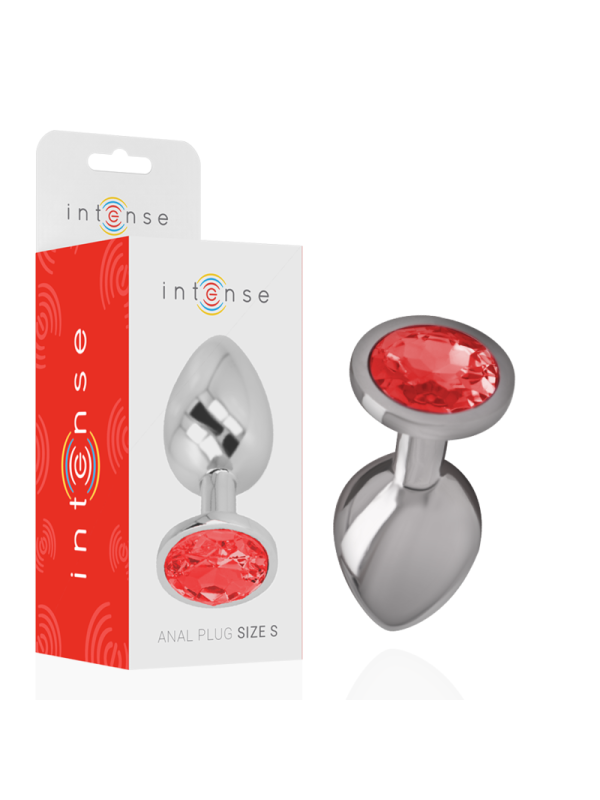 INTENSE PLUG ANAL METAL ALUMINIO CON CRISTAL ROJO TALLA S