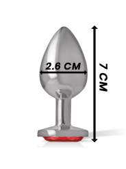 INTENSE PLUG ANAL METAL ALUMINIO CON CRISTAL ROJO TALLA S