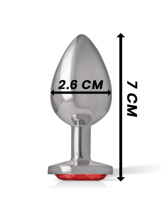 INTENSE PLUG ANAL METAL ALUMINIO CON CRISTAL ROJO TALLA S