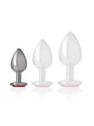 INTENSE PLUG ANAL METAL ALUMINIO CON CRISTAL ROJO TALLA S
