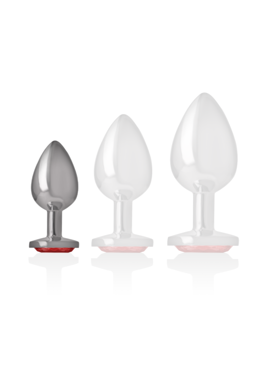 INTENSE PLUG ANAL METAL ALUMINIO CON CRISTAL ROJO TALLA S