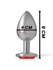 INTENSE PLUG ANAL METAL ALUMINIO CON CRISTAL ROJO TALLA L