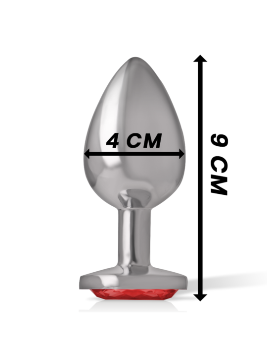 INTENSE PLUG ANAL METAL ALUMINIO CON CRISTAL ROJO TALLA L