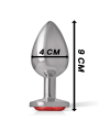 INTENSE PLUG ANAL METAL ALUMINIO CON CRISTAL ROJO TALLA L