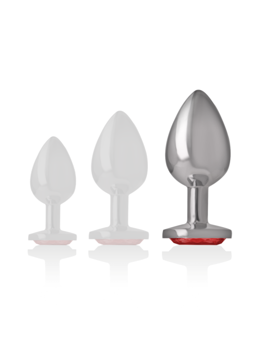 INTENSE PLUG ANAL METAL ALUMINIO CON CRISTAL ROJO TALLA L