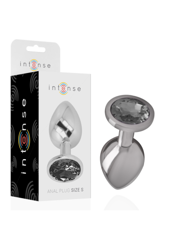 INTENSE PLUG ANAL METAL ALUMINIO CON CRISTAL NEGRO TALLA S