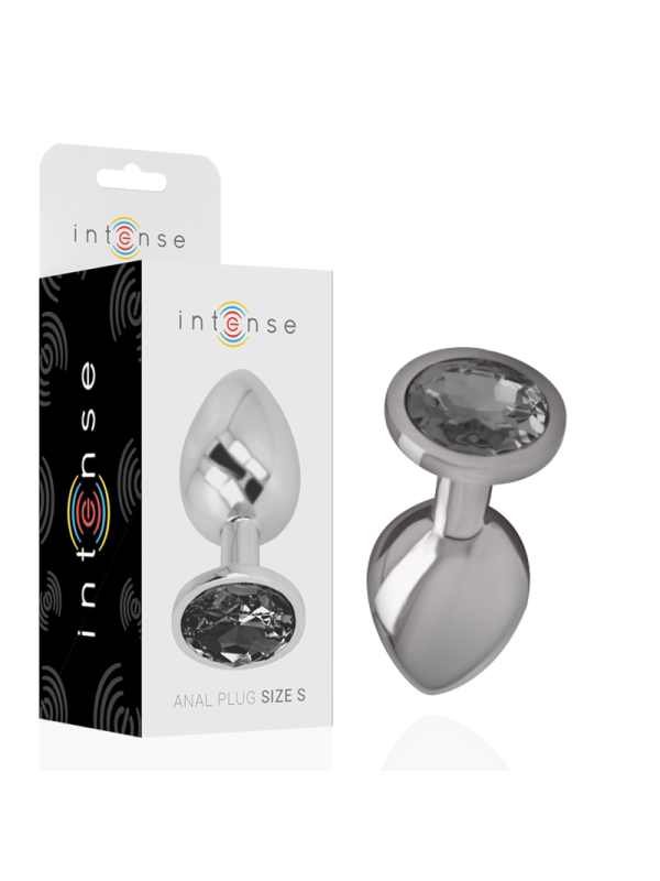INTENSE PLUG ANAL METAL ALUMINIO CON CRISTAL NEGRO TALLA S