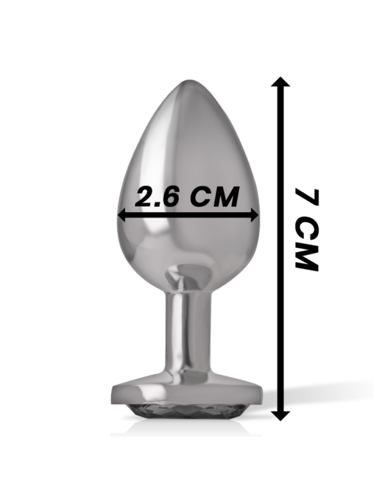 INTENSE PLUG ANAL METAL ALUMINIO CON CRISTAL NEGRO TALLA S