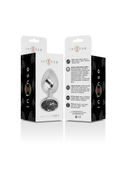 INTENSE PLUG ANAL METAL ALUMINIO CON CRISTAL NEGRO TALLA S