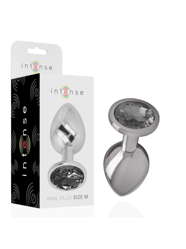 INTENSE PLUG ANAL METAL ALUMINIO CON CRISTAL NEGRO TALLA M