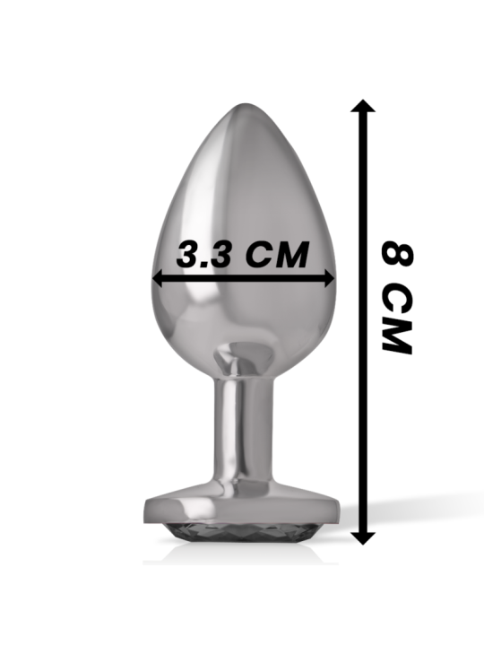 INTENSE PLUG ANAL METAL ALUMINIO CON CRISTAL NEGRO TALLA M