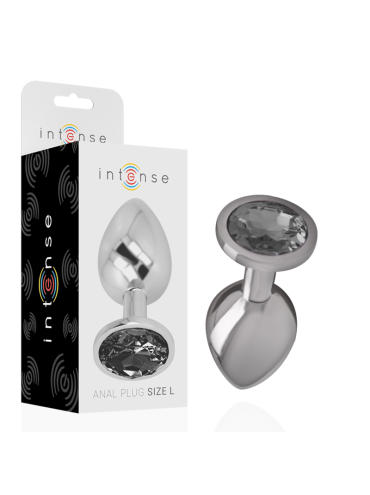 INTENSE PLUG ANAL METAL ALUMINIO CON CRISTAL NEGRO TALLA L