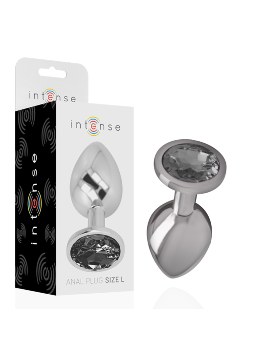 INTENSE PLUG ANAL METAL ALUMINIO CON CRISTAL NEGRO TALLA L