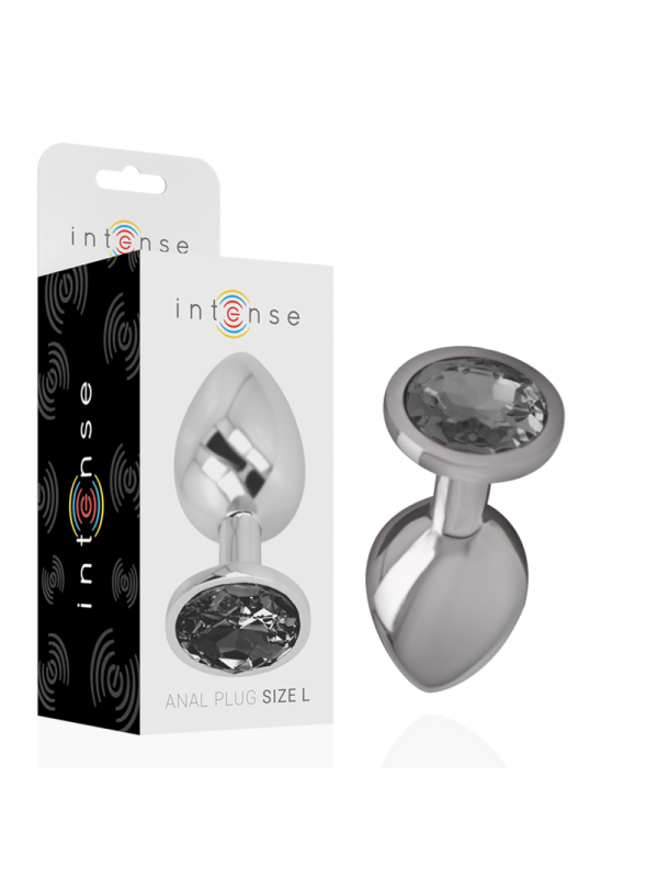 INTENSE PLUG ANAL METAL ALUMINIO CON CRISTAL NEGRO TALLA L