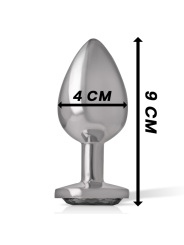 INTENSE PLUG ANAL METAL ALUMINIO CON CRISTAL NEGRO TALLA L