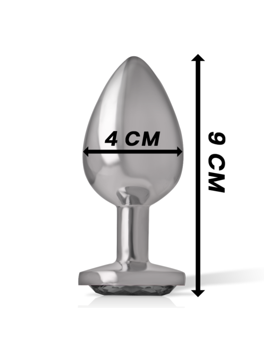 INTENSE PLUG ANAL METAL ALUMINIO CON CRISTAL NEGRO TALLA L