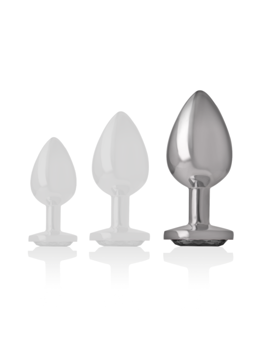 INTENSE PLUG ANAL METAL ALUMINIO CON CRISTAL NEGRO TALLA L