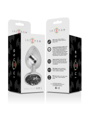 INTENSE PLUG ANAL METAL ALUMINIO CON CRISTAL NEGRO TALLA L