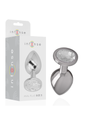 INTENSE PLUG ANAL METAL ALUMINIO CON CRISTAL PLATA TALLA S