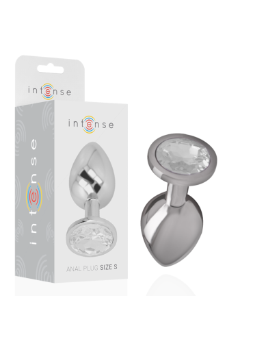 INTENSE PLUG ANAL METAL ALUMINIO CON CRISTAL PLATA TALLA S