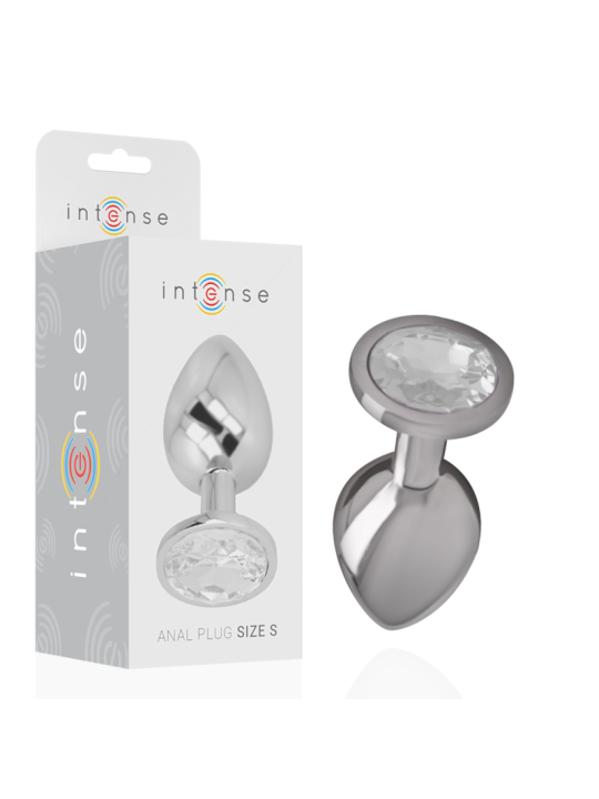 INTENSE PLUG ANAL METAL ALUMINIO CON CRISTAL PLATA TALLA S