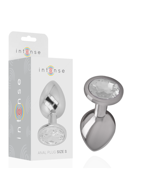 INTENSE PLUG ANAL METAL ALUMINIO CON CRISTAL PLATA TALLA S