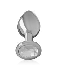 INTENSE PLUG ANAL METAL ALUMINIO CON CRISTAL PLATA TALLA S