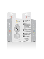 INTENSE PLUG ANAL METAL ALUMINIO CON CRISTAL PLATA TALLA S