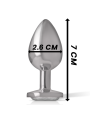 INTENSE PLUG ANAL METAL ALUMINIO CON CRISTAL PLATA TALLA S