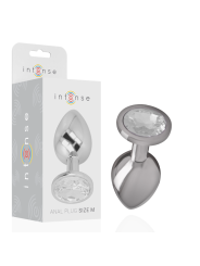 INTENSE PLUG ANAL METAL ALUMINIO CON CRISTAL PLATA TALLA M