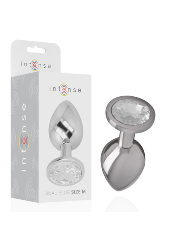 INTENSE PLUG ANAL METAL ALUMINIO CON CRISTAL PLATA TALLA M