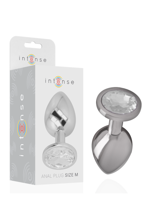 INTENSE PLUG ANAL METAL ALUMINIO CON CRISTAL PLATA TALLA M