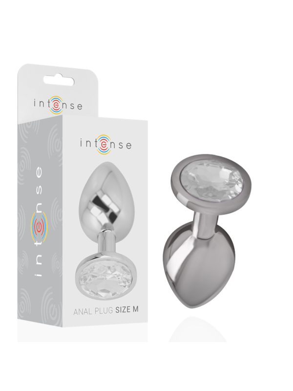 INTENSE PLUG ANAL METAL ALUMINIO CON CRISTAL PLATA TALLA M