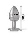 INTENSE PLUG ANAL METAL ALUMINIO CON CRISTAL PLATA TALLA M