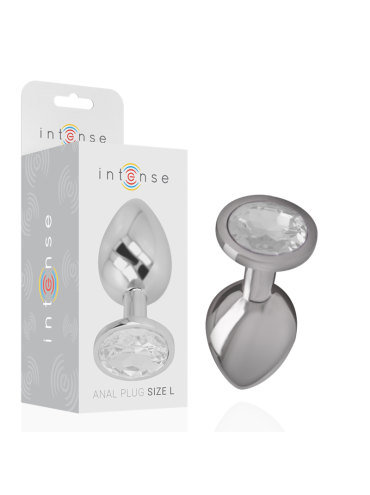 INTENSE PLUG ANAL METAL ALUMINIO CON CRISTAL PLATA TALLA L