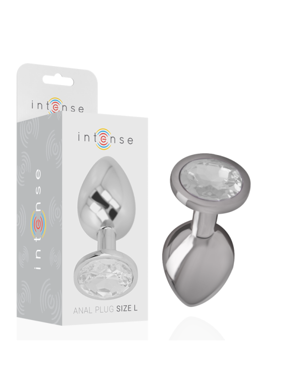 INTENSE PLUG ANAL METAL ALUMINIO CON CRISTAL PLATA TALLA L
