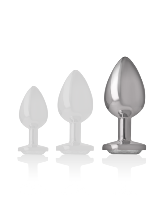 INTENSE PLUG ANAL METAL ALUMINIO CON CRISTAL PLATA TALLA L