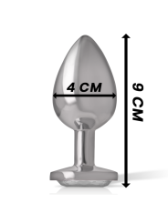 INTENSE PLUG ANAL METAL ALUMINIO CON CRISTAL PLATA TALLA L
