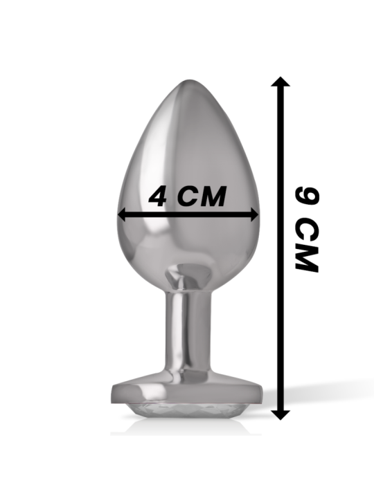 INTENSE PLUG ANAL METAL ALUMINIO CON CRISTAL PLATA TALLA L