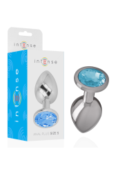 INTENSE PLUG ANAL METAL ALUMINIO CON CRISTAL AZUL TALLA S