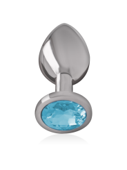 INTENSE PLUG ANAL METAL ALUMINIO CON CRISTAL AZUL TALLA S