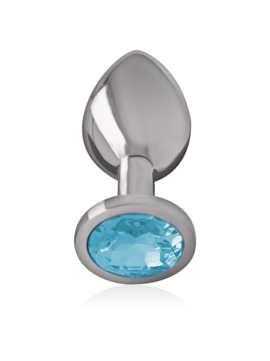 INTENSE PLUG ANAL METAL ALUMINIO CON CRISTAL AZUL TALLA S