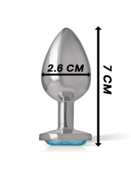 INTENSE PLUG ANAL METAL ALUMINIO CON CRISTAL AZUL TALLA S