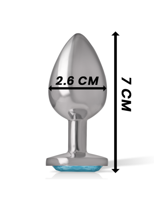 INTENSE PLUG ANAL METAL ALUMINIO CON CRISTAL AZUL TALLA S