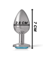 INTENSE PLUG ANAL METAL ALUMINIO CON CRISTAL AZUL TALLA S