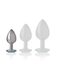 INTENSE PLUG ANAL METAL ALUMINIO CON CRISTAL AZUL TALLA S